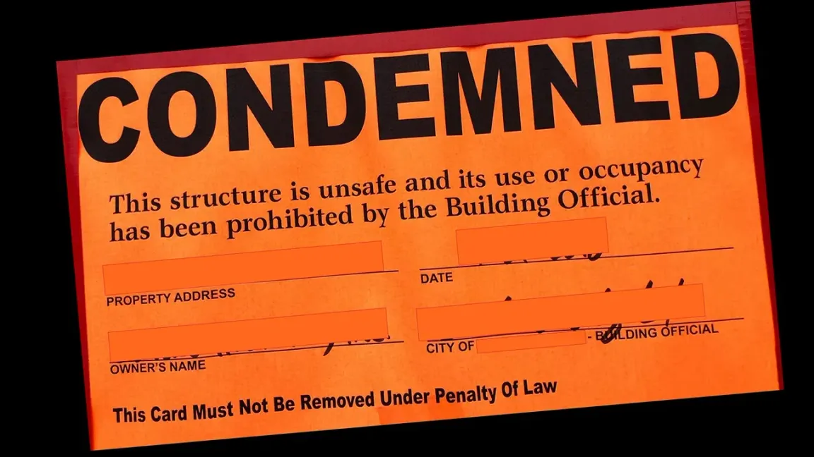 condemned property red tag notice