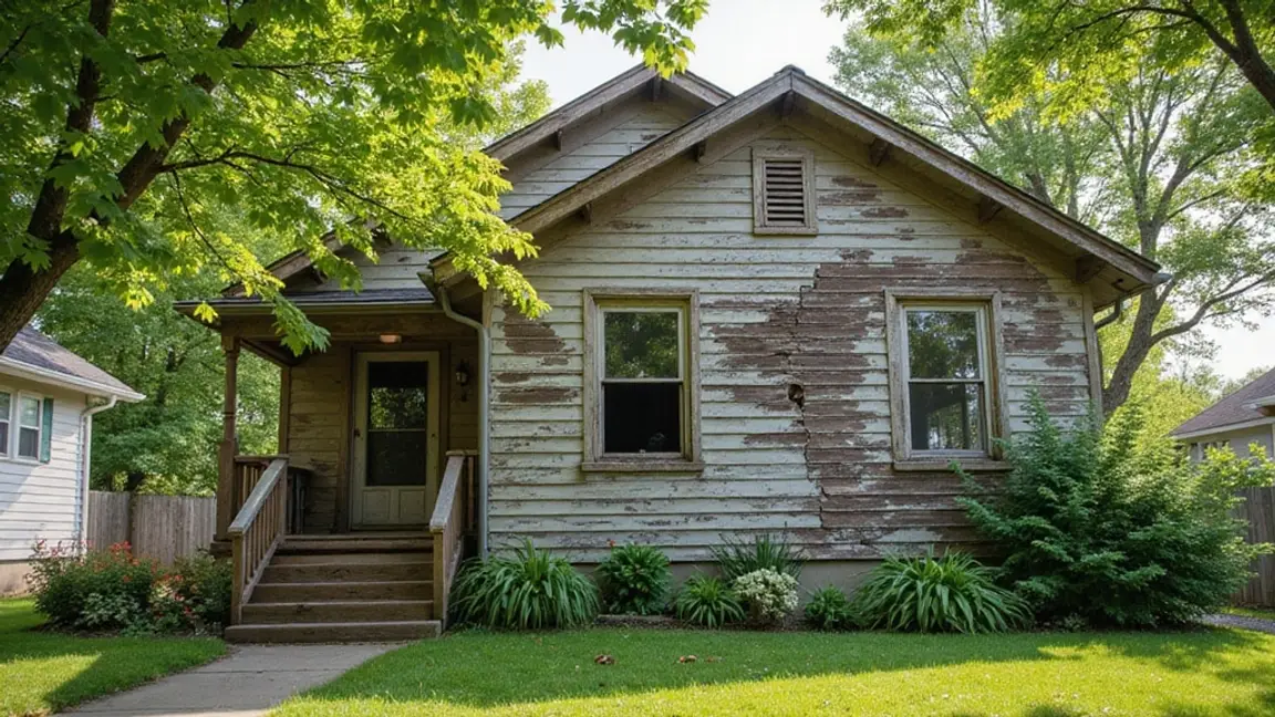Older home in Smithville Missouri with exterior repair issues and code violations