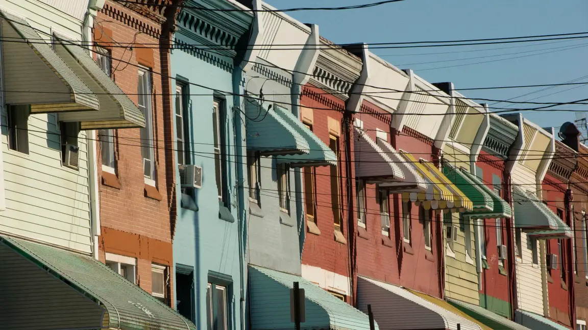 Row houses in Philadelphia, Pennsylvania.