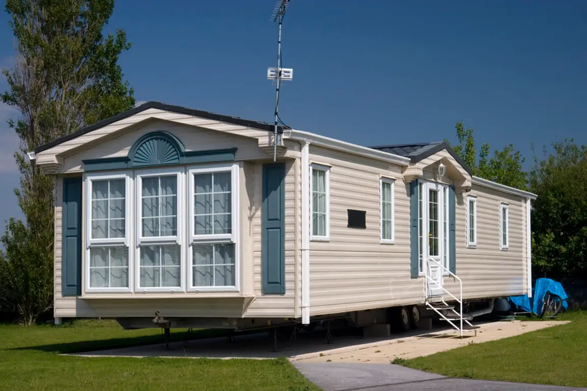 Luxury mobile home slightly elevated