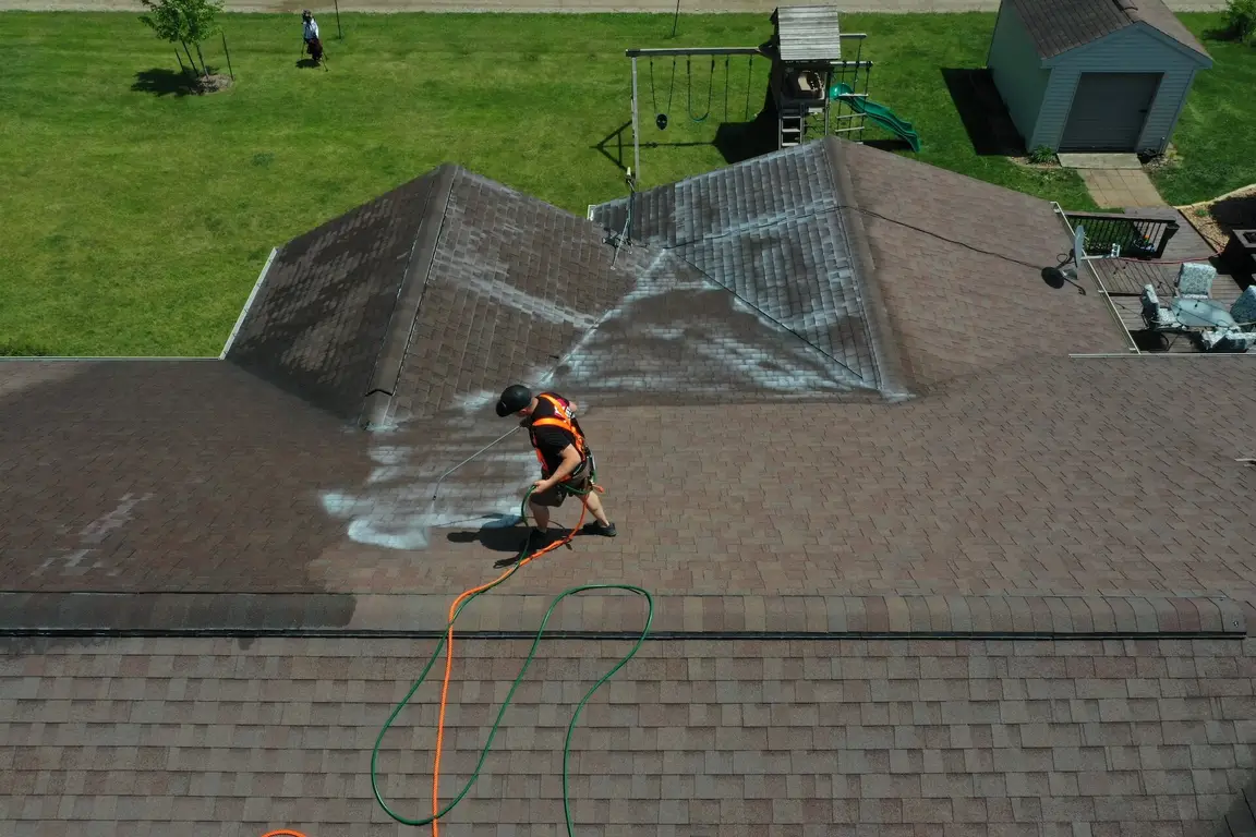 Peak 301 being applied to a roof