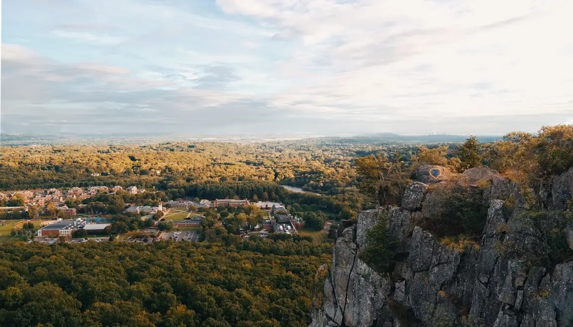 a view from sleeping giant state park in ct