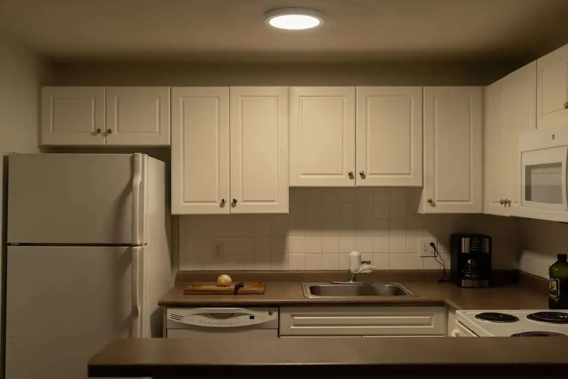 A kitchen in a foreclosed home