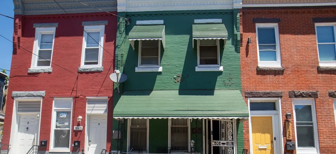 Colorful Philadelphia rowhomes — we buy houses for cash across Philadelphia