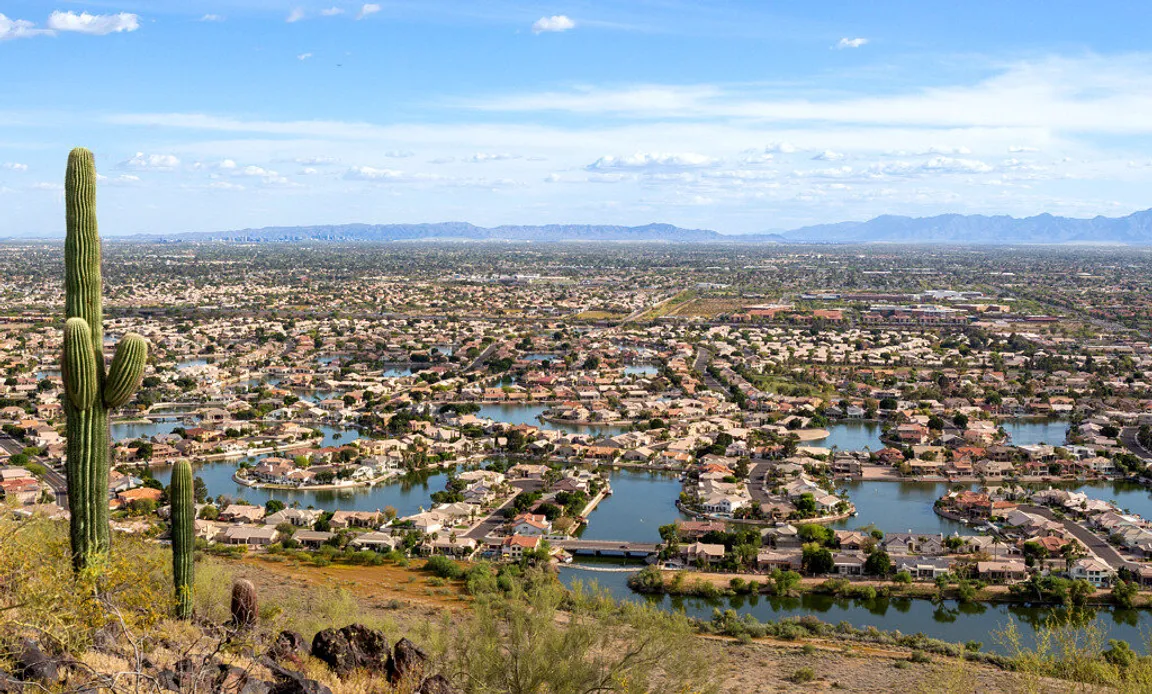 Aerial view of Glendale AZ west valley - mobile home communities in Glendale AZ - AZ Mobile Homes Direct
