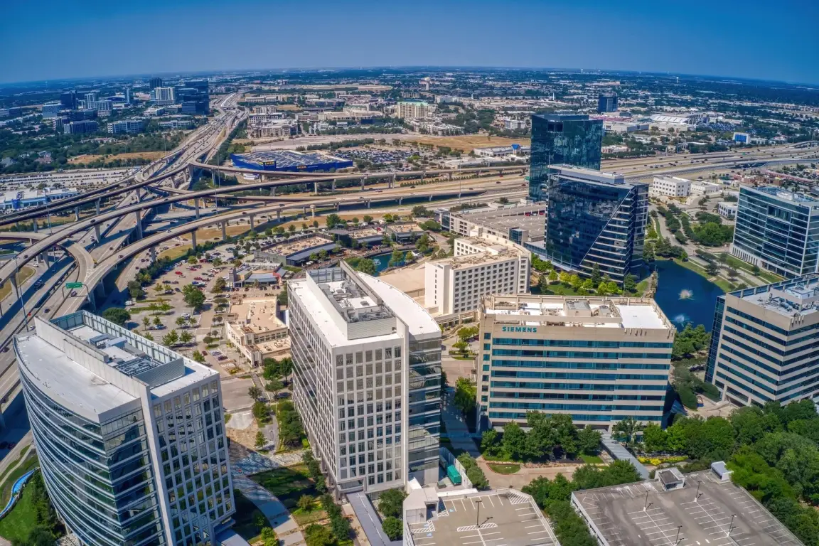 Aerial view of downtown Plano Texas