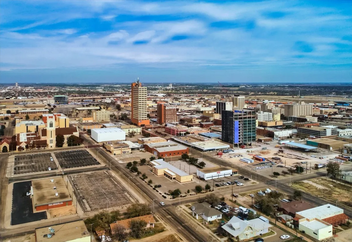 View of Lubbock Texas city skyline