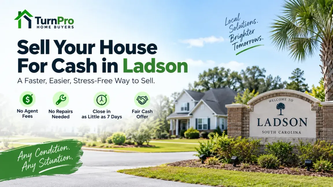 Sell your house for cash in Ladson, South Carolina with TurnPro Home Buyers.