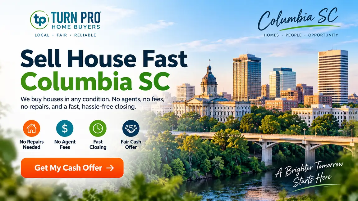 Sell House Fast Columbia SC with TurnPro Home Buyers — cash home buying services with no repairs or agent fees.
