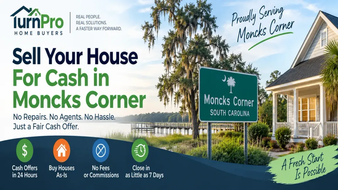 Sell your house for cash in Moncks Corner, South Carolina with a direct home buyer.