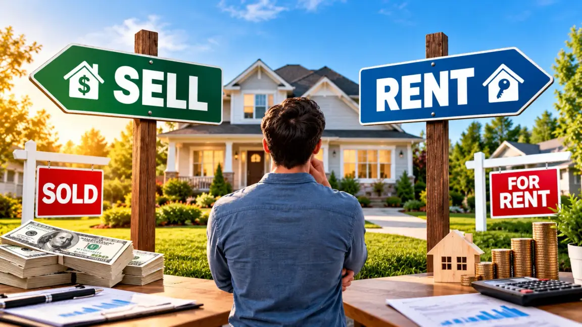 Homeowner deciding whether to sell a house or rent it out
