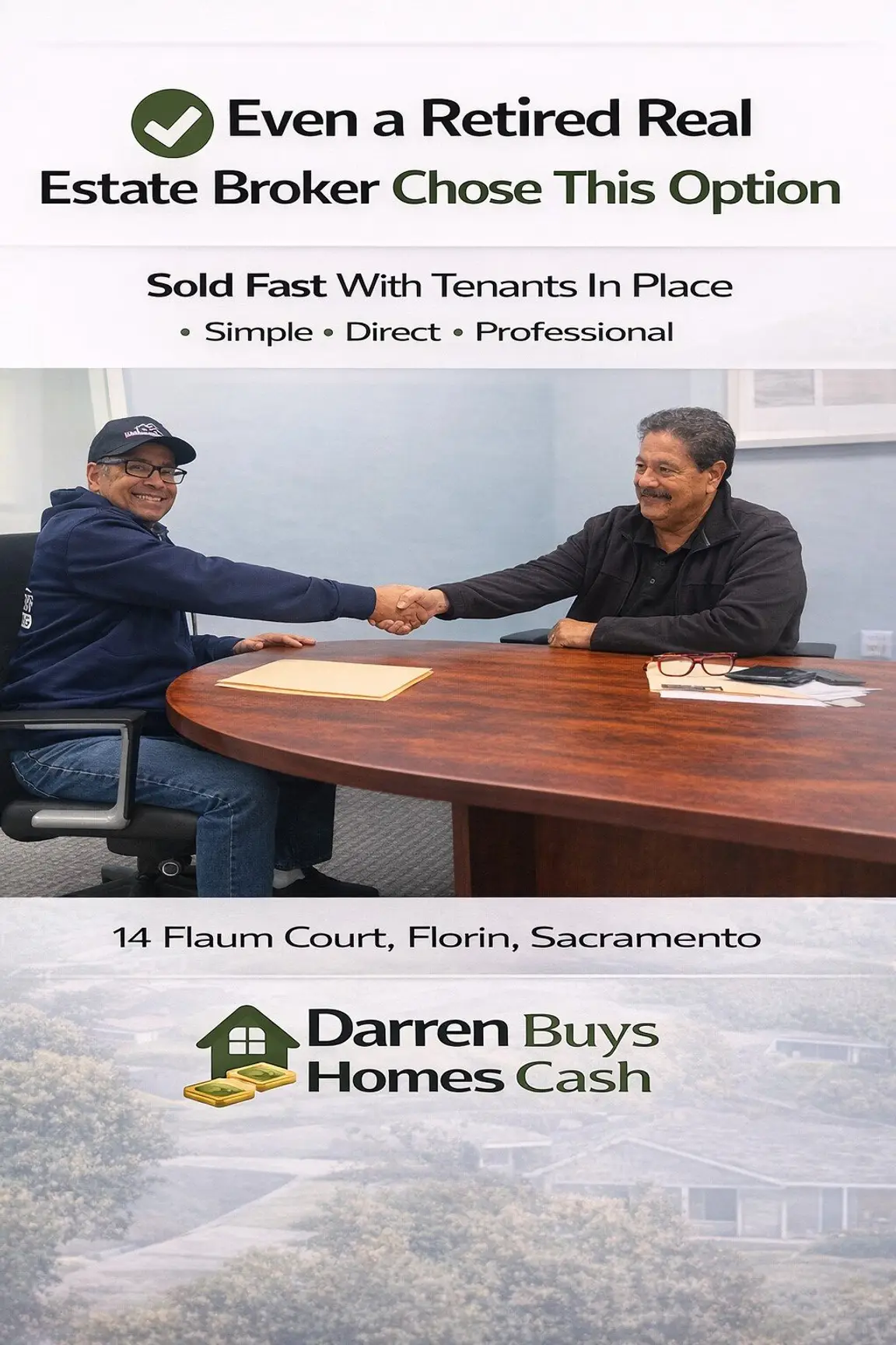 dave shaking Darrens hand after he closed in 6 days with tenants inside on his florin rental