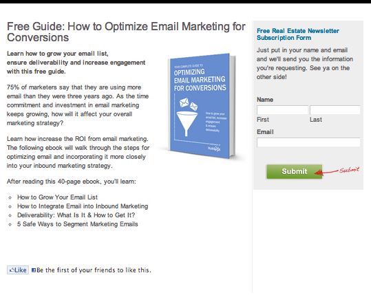 lead page example real estate squeeze page example