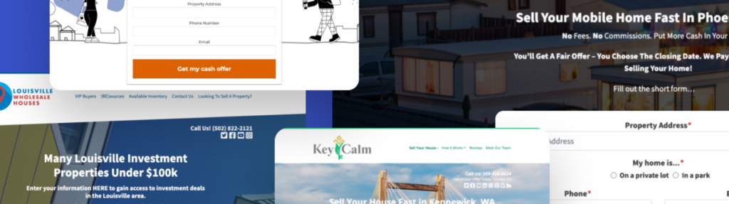 Carrot real estate investor website examples
