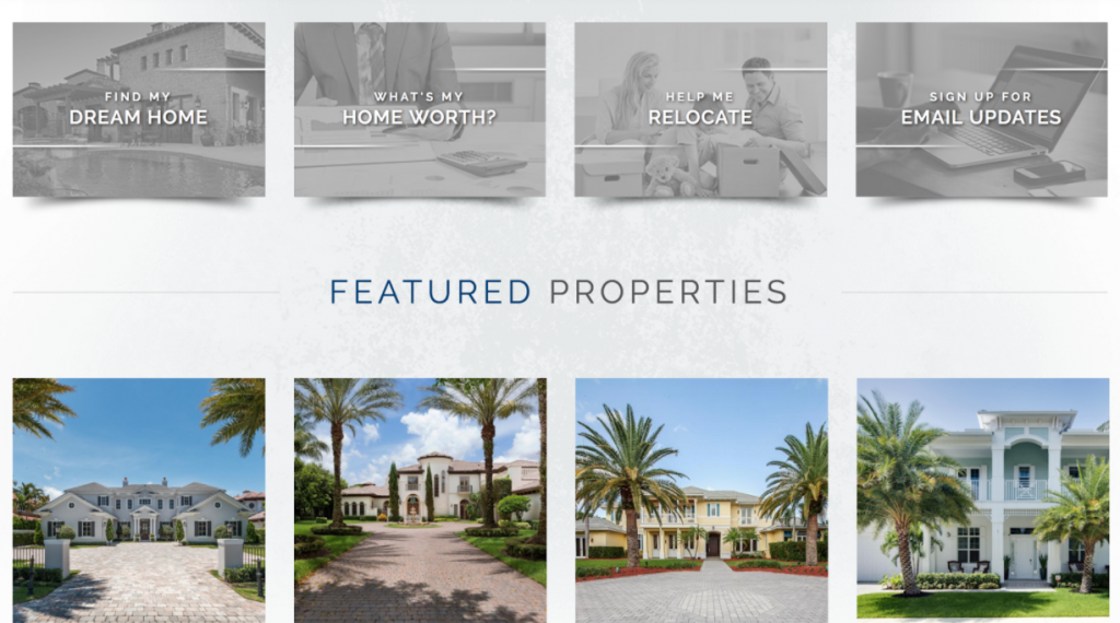 Real estate agent featured properties