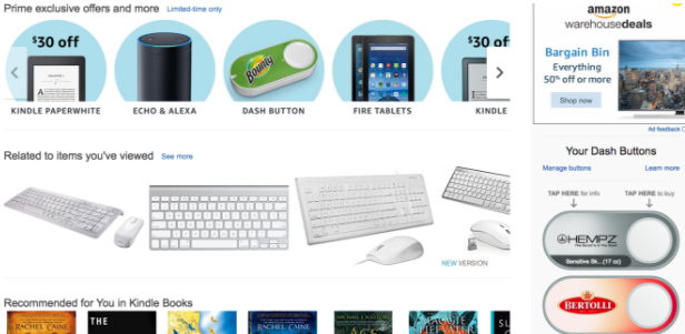 cluttered amazon sales page