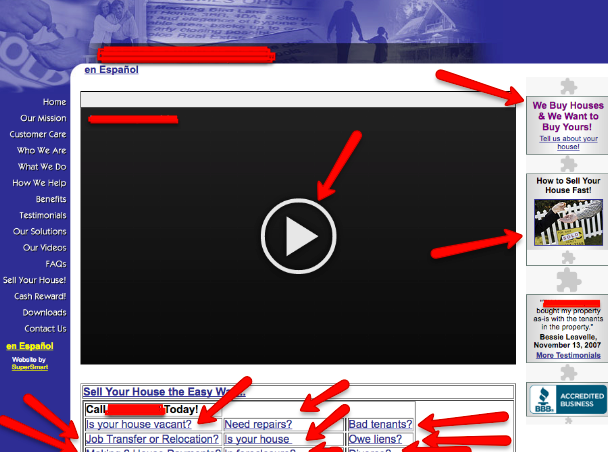 cluttered real estate website