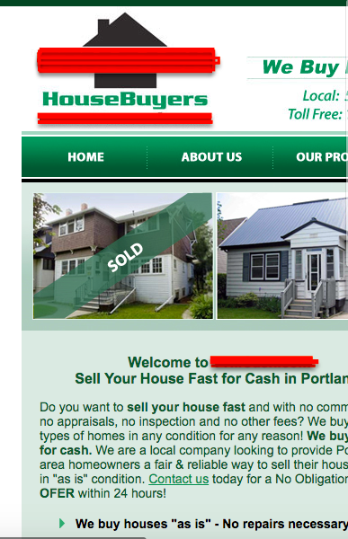 cluttered real estate website on mobile
