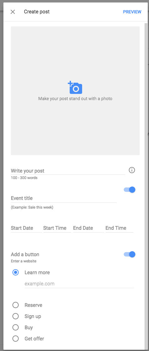 create a google my business post
