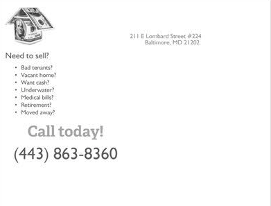 Need to sell your home direct mail letter example