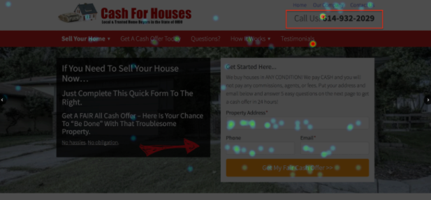 Carrot seller website heatmap