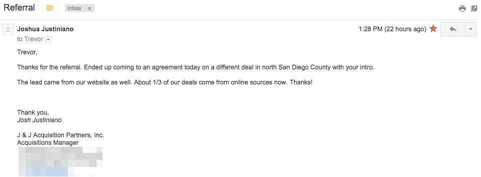Carrot website deal testimonial