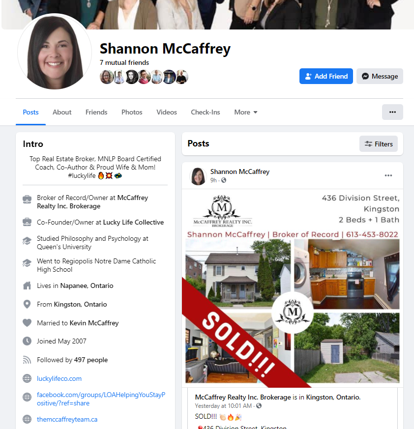 Facebook Agent Profile