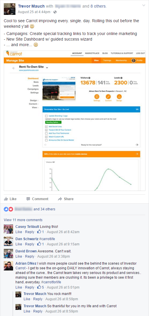 respond to FB comments