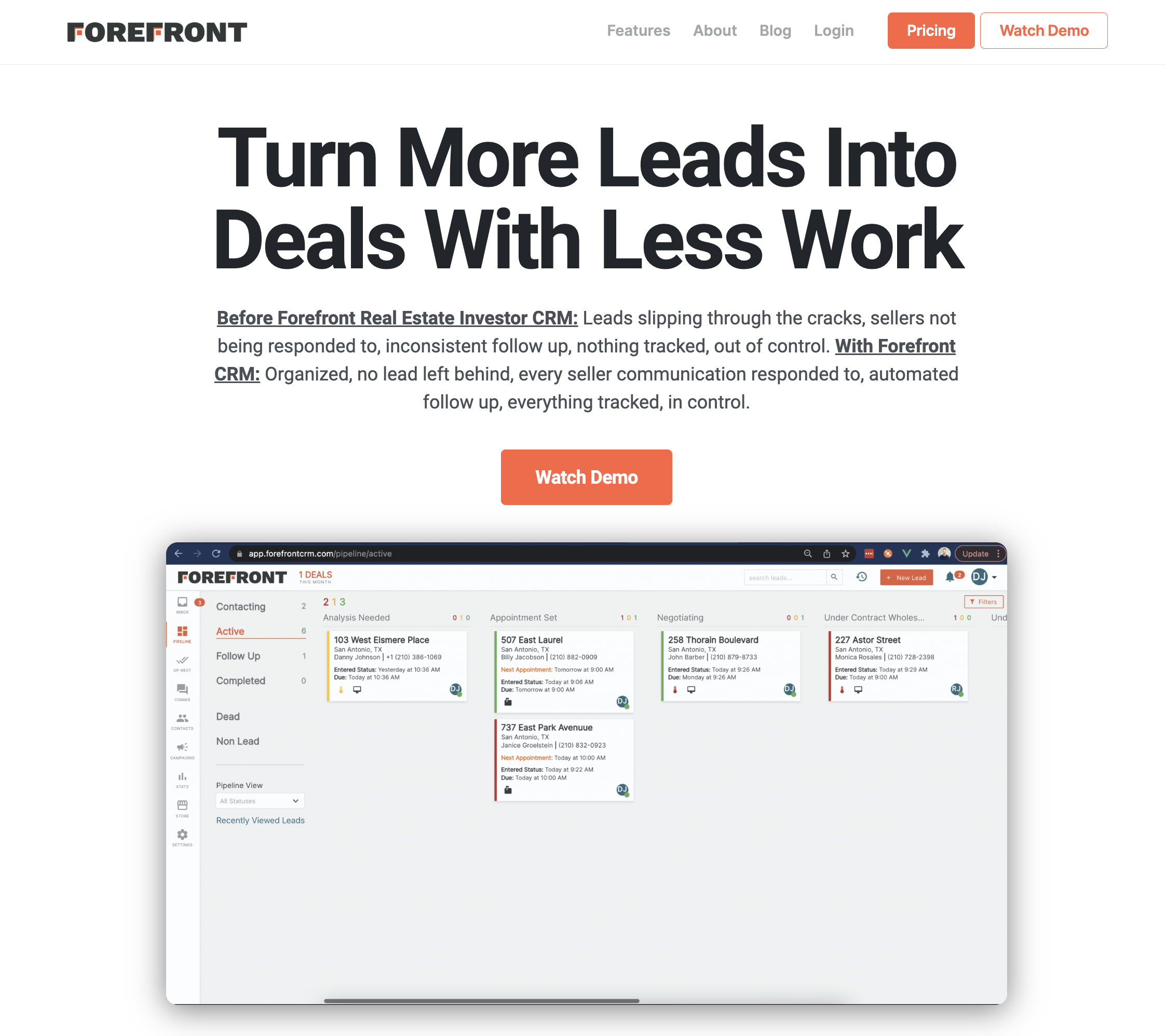 Forefront CRM for real estate