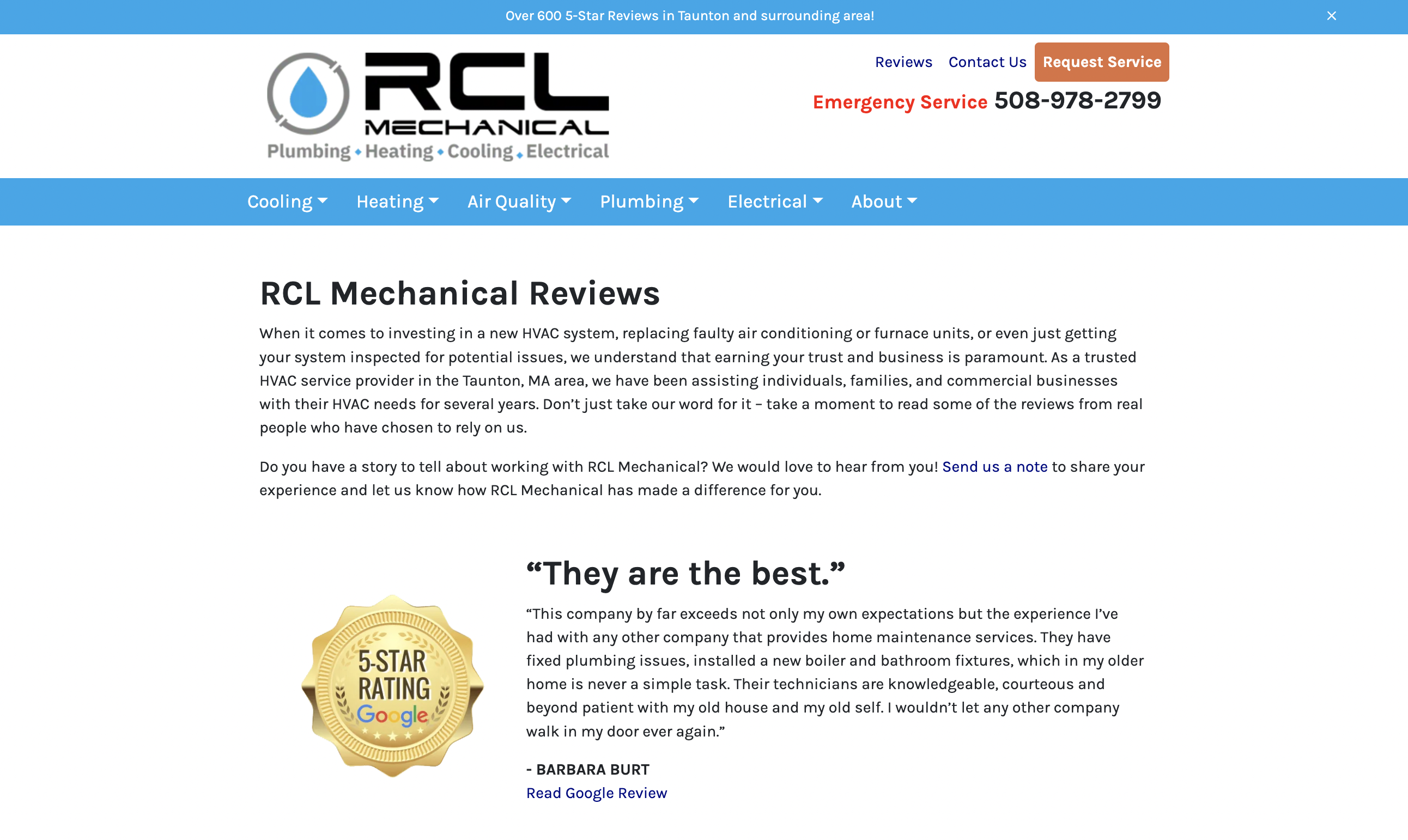 HVAC Testimonials Page