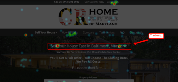 investorcarrot hero section heat map