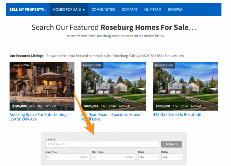 real estate agent websites with idx