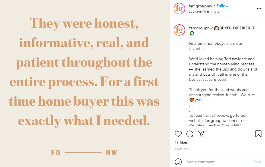 Instagram Testimonial Post