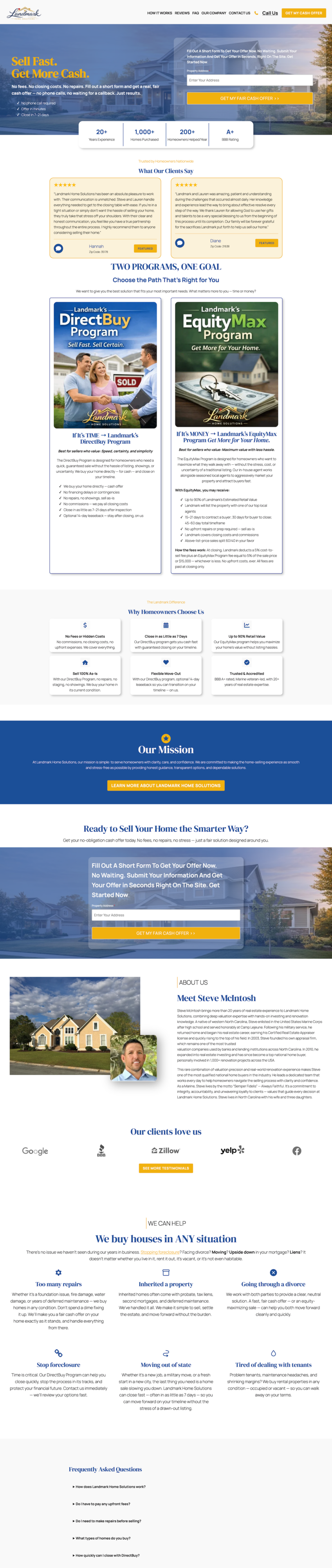 Landmark Home Solutions - After CarrotPro Website Design Refresh