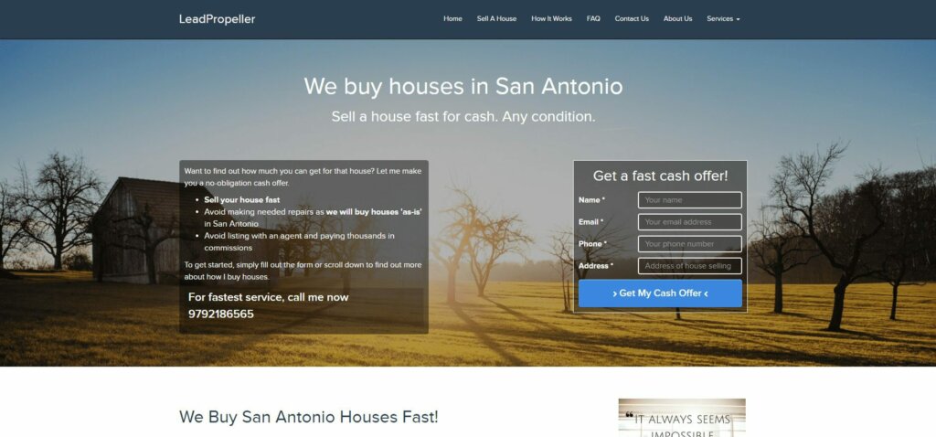 LeadPropeller real estate investor website builder