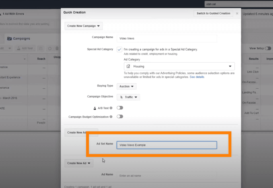 Facebook Ad Set Naming