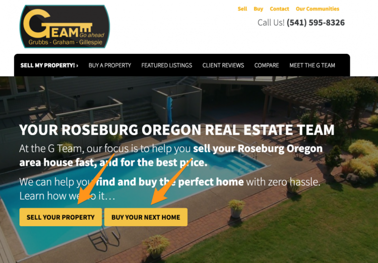 real estate website button cta