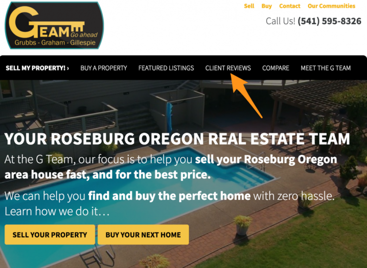 real estate agent website client reviews