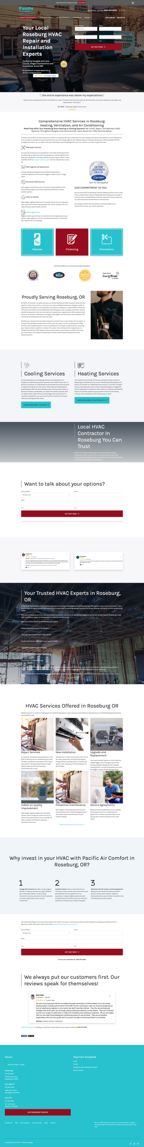 Pacific Air HVAC - Carrot website