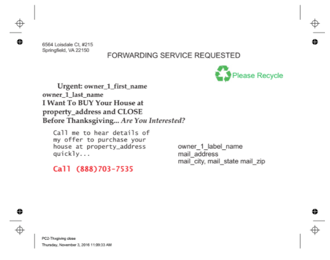 Real Estate Investor Direct Mail Strategy Example