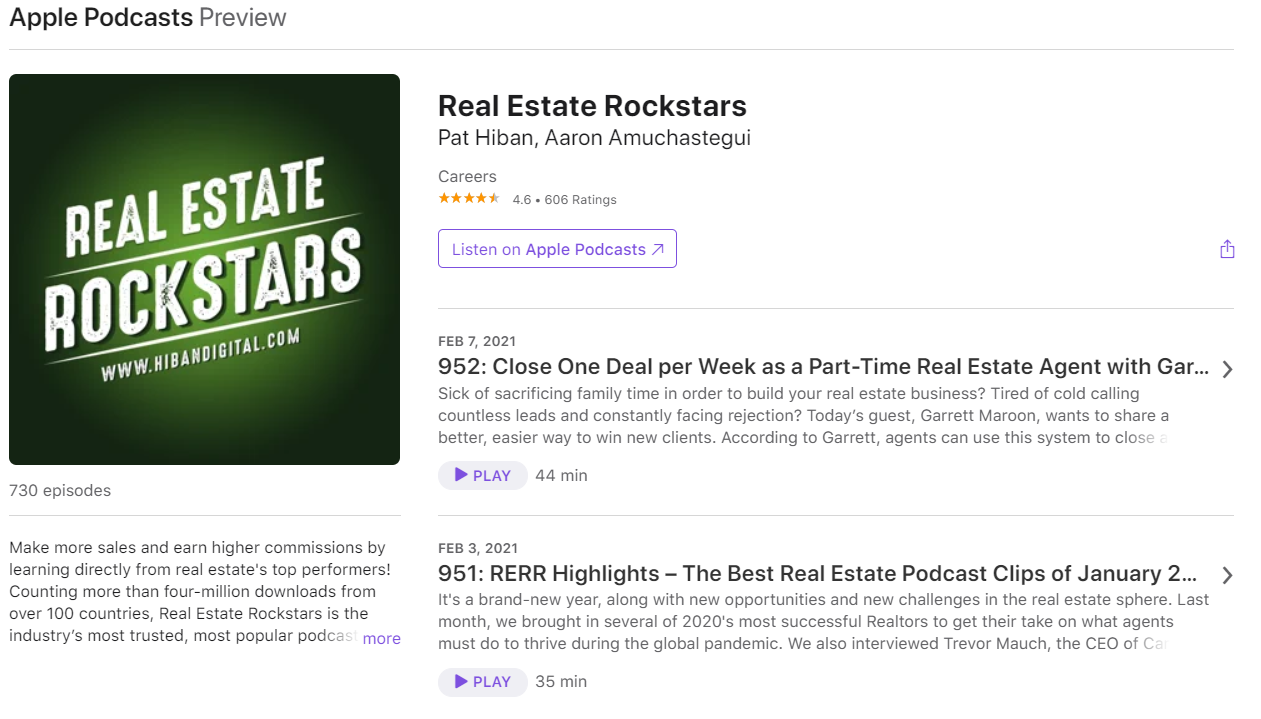 Real estate Rockstars podcast
