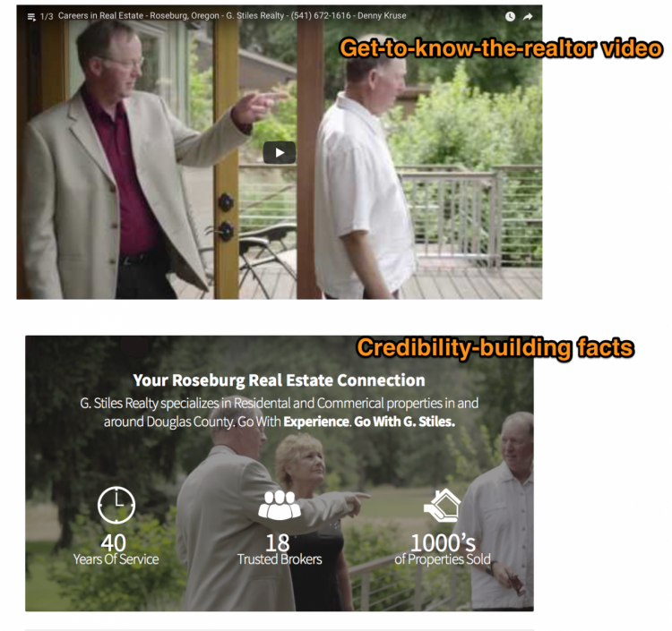 real estate website credibility building