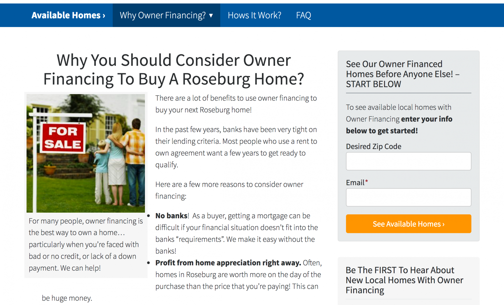 owner financing websites why use