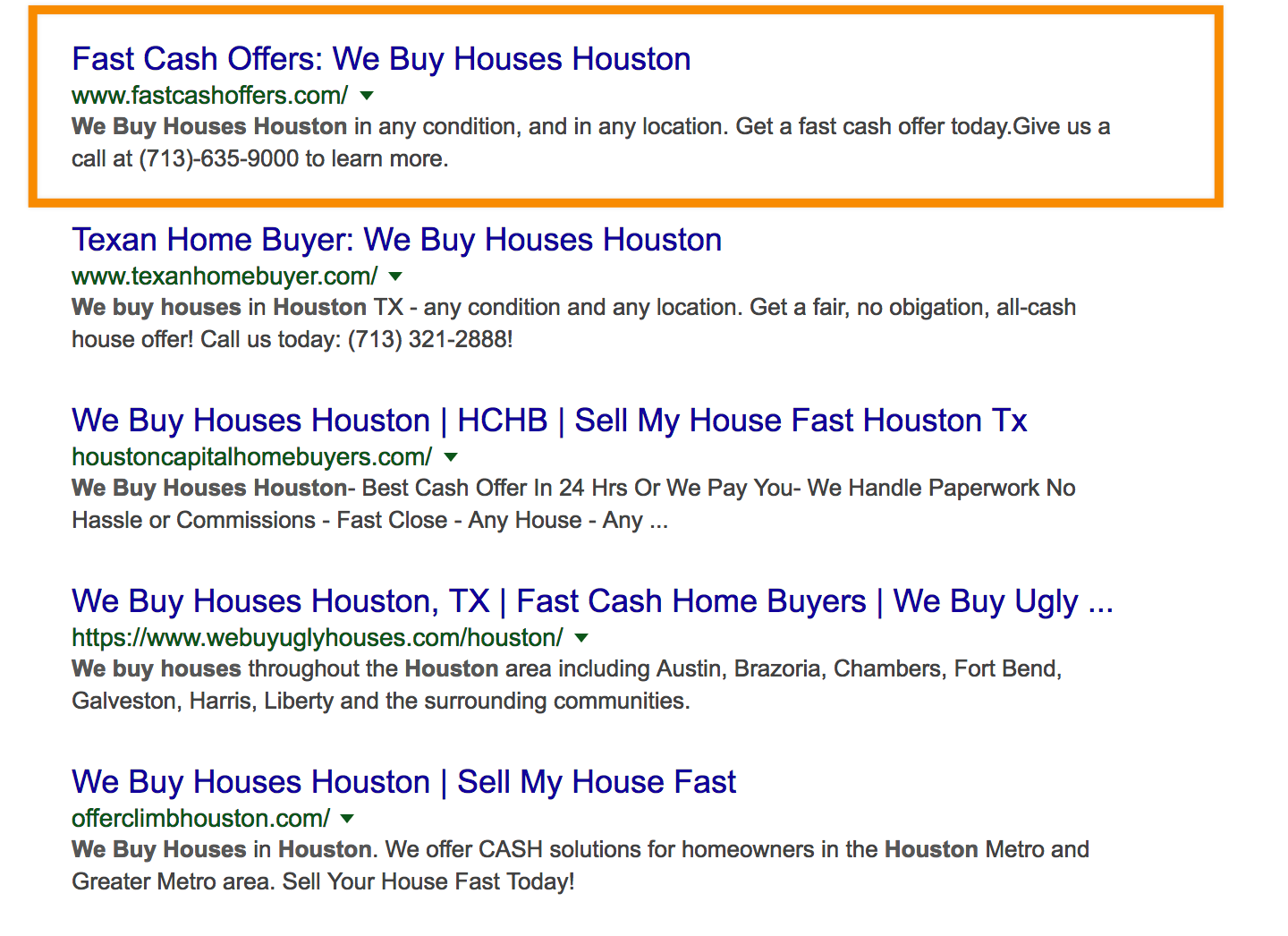 we buy houses houston seo ranking