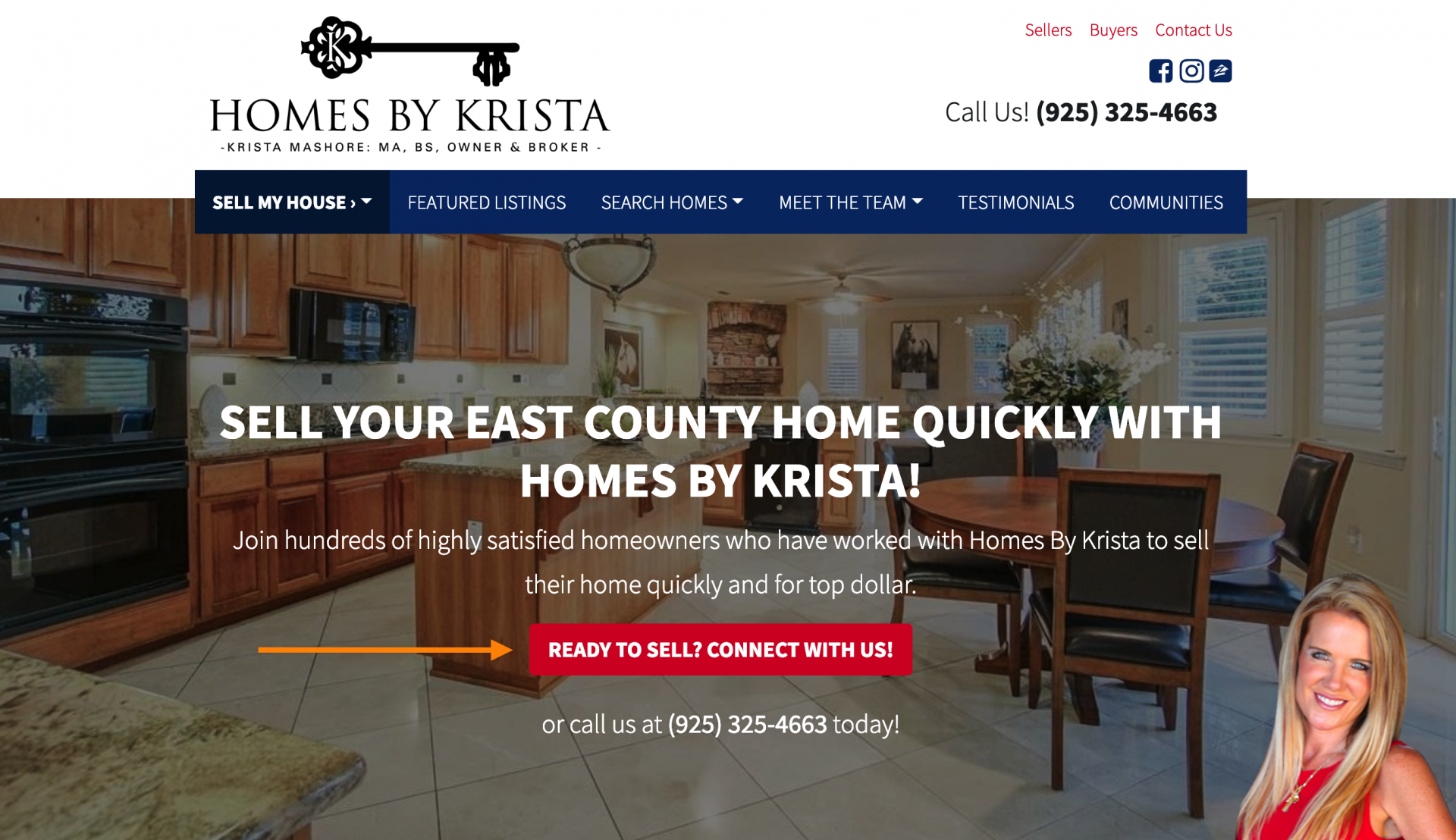 call to action button on a real estate website