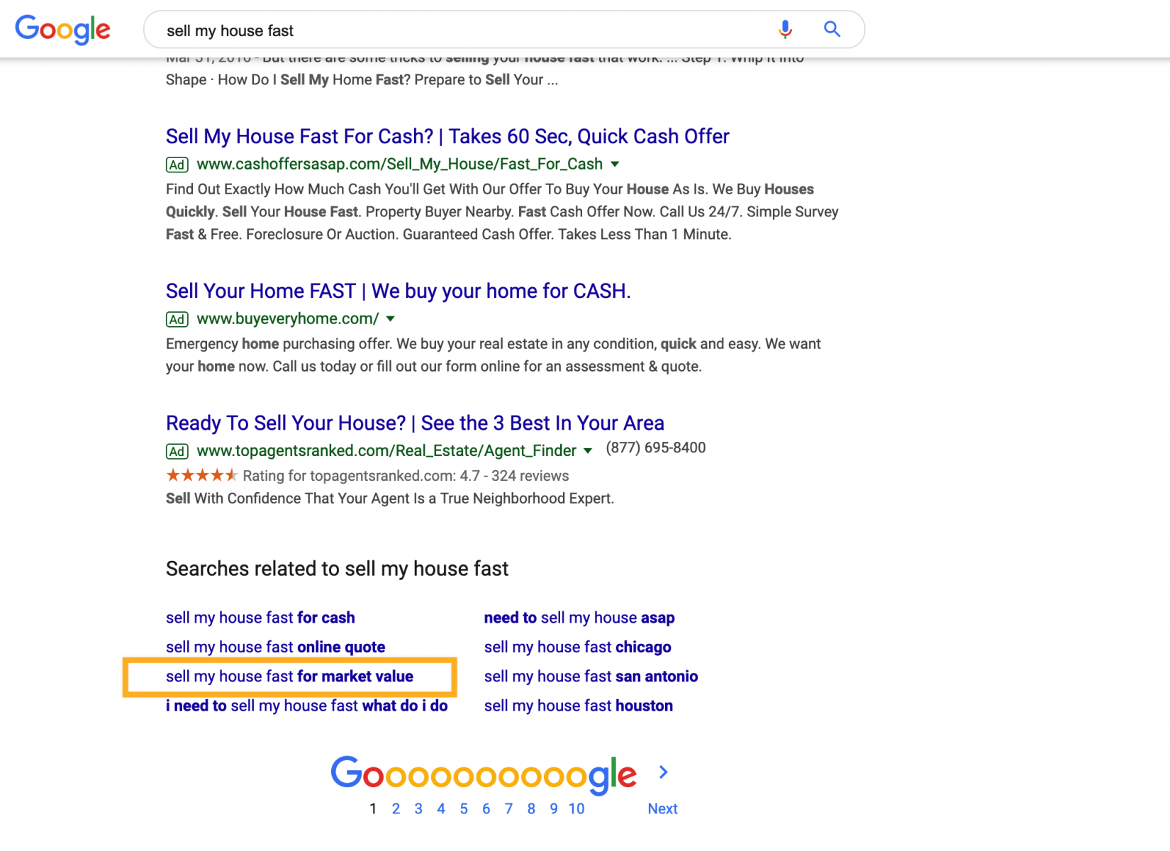 find negative keywords using google suggest