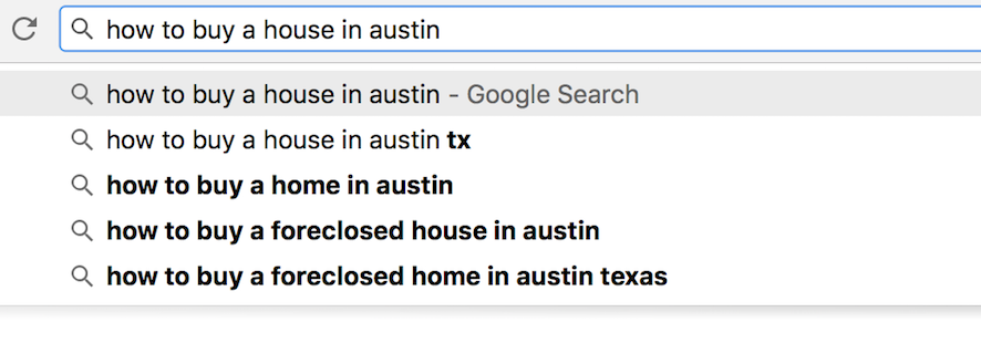 google suggest keywords for real estate agents