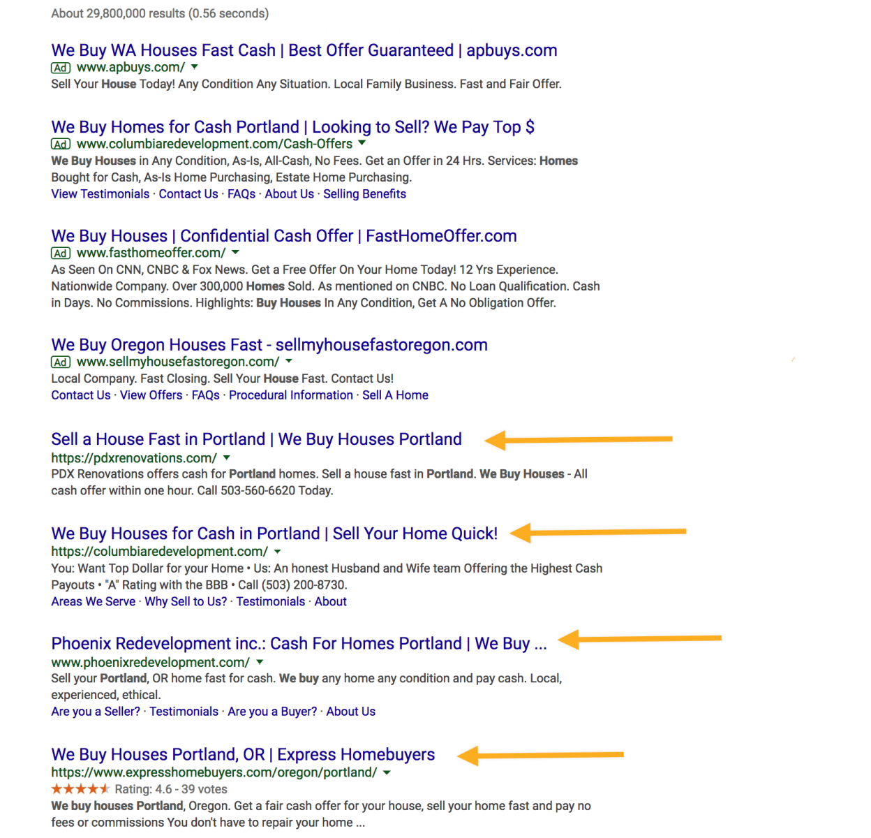 organic search results
