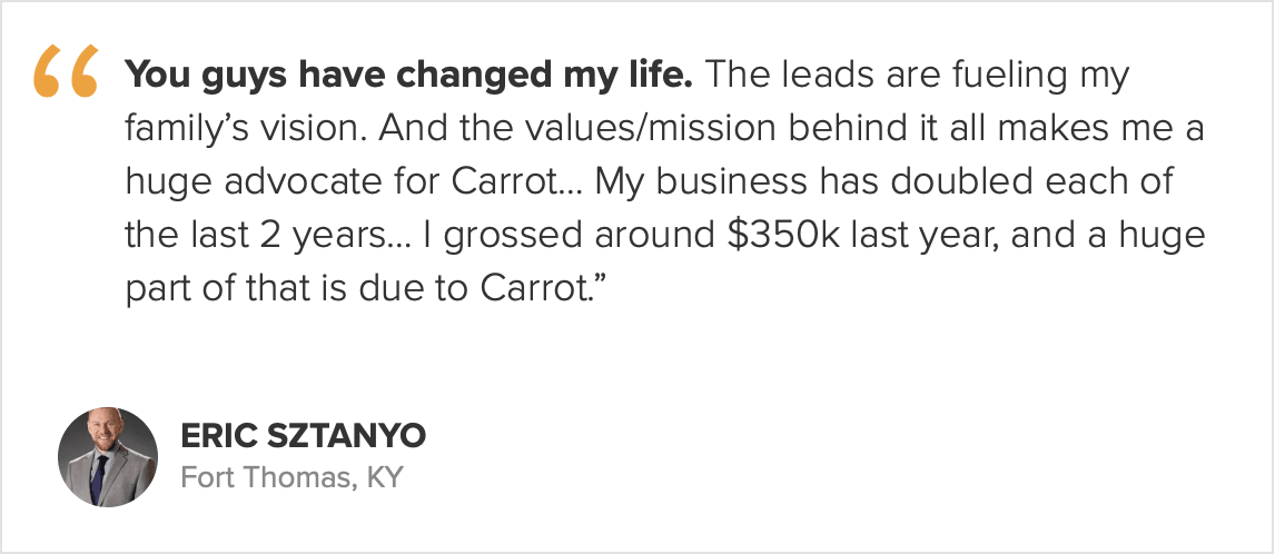 Carrot real estate testimonial