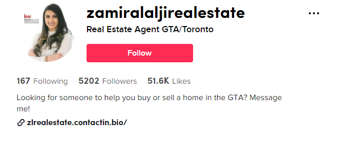 real estate agent TikTok profile